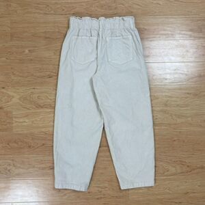 American Eagle Cream Corduroy Pants 6 Regular Paperbag Waist Stretch Knee Panel